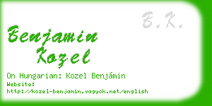 benjamin kozel business card